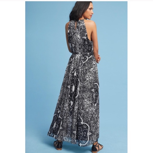 NWT Anthropologie Noir Halter Dress - Picture 2 of 4